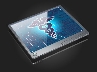 Medical Info on a Tablet clipart