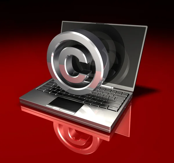 Laptop and Copyright Symbol — Stock Photo, Image
