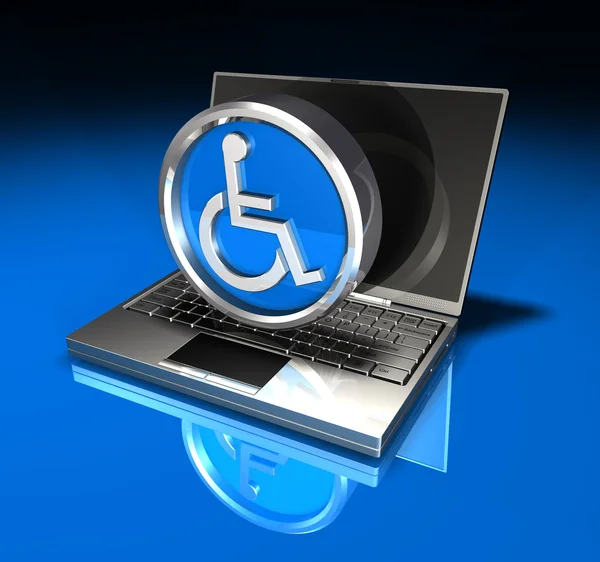 stock image Laptop and Handicap Symbol