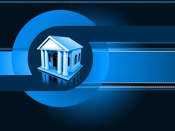 円形の青い銀行背景 — ストック写真