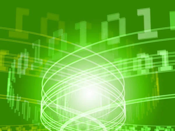 Green Data Spiral — Stock Photo, Image