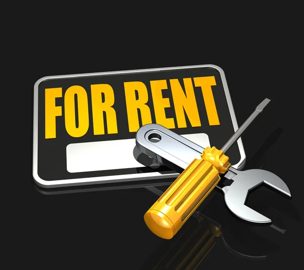 Tools and For Rent Sign — 스톡 사진