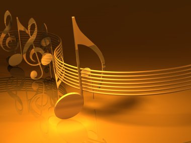 Gold Musical Notes clipart