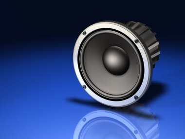 Large Speaker on Blue Surface clipart