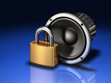 Speaker and Padlock clipart