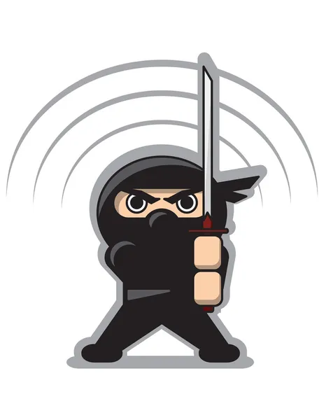 Ninja avec une épée — Image vectorielle