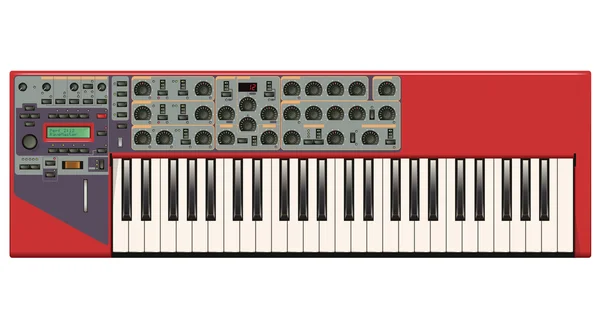Rode synthesizer — Stockvector