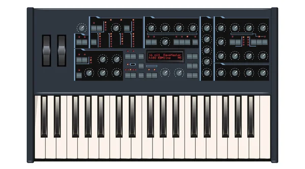 Mörk grå synthesizer — Stock vektor