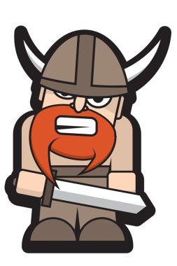 bir kılıç ile kızgın viking