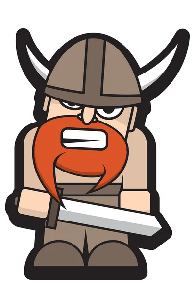 Злой викинг с мечом — стоковый вектор