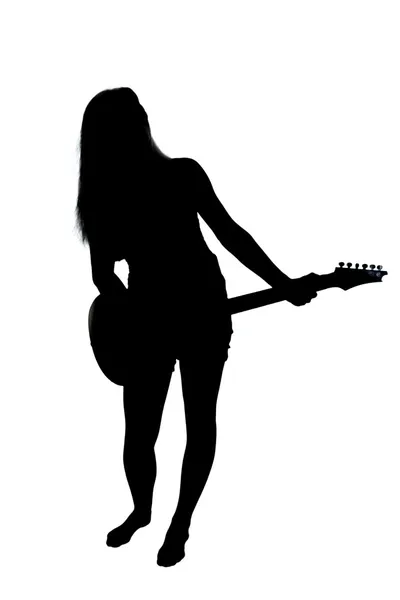 Flicka spelar gitarr — Stockfoto