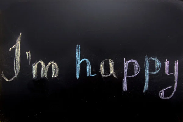 Frase "Estou feliz " — Fotografia de Stock