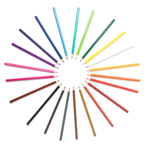 Zon gemaakt van kleur potloden — Stockfoto