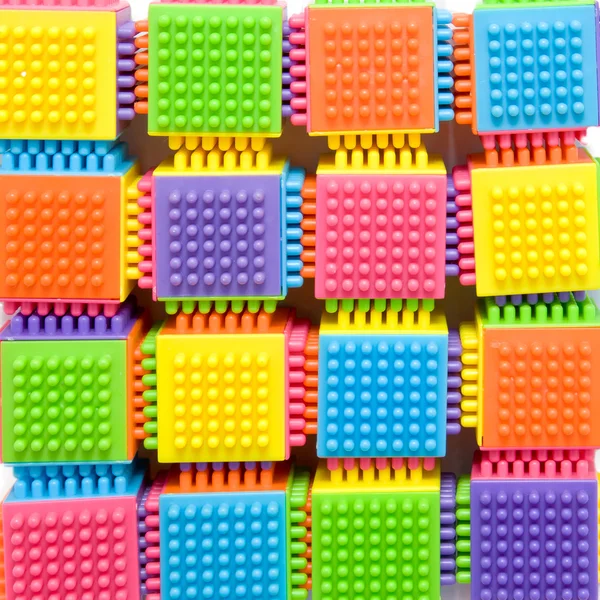 Kolorowe plastikowe kostki — Zdjęcie stockowe
