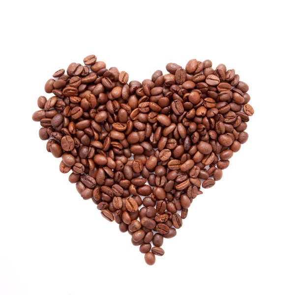 하트 모양의 커피콩 — 스톡 사진