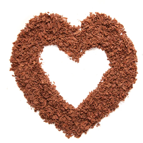 Heart-shaped frame, made of chocolate — Stock Photo, Image
