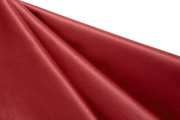 Pieghe di tessuto raso rosso liscio lucido . — Foto Stock