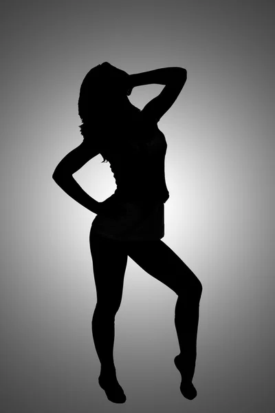 Silhouette di camminare donna sexy . — Foto Stock
