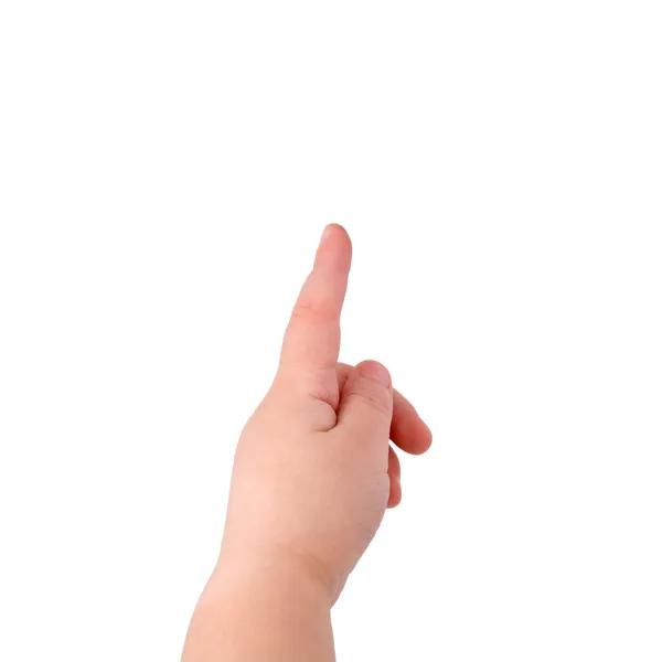 Дитина, вказуючи руку — стокове фото