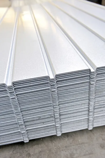 Wave corrugated steel sheet — Stock Photo, Image