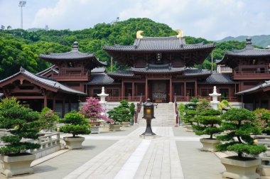 Chi lin Nunnery, Tang dynasty style Chinese temple, Hong Kong clipart