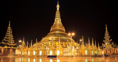 Shwedagon pagoda at night (Panorama), Rangon,Myanmar clipart
