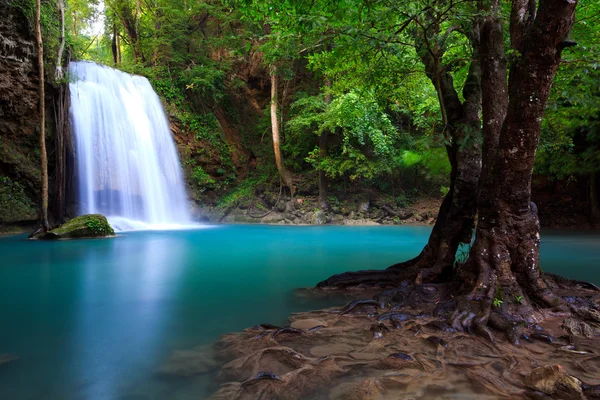 stock image Erawan Waterfall in Kanchanaburi, Thailand