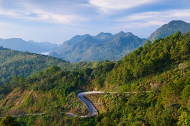 Curve road on the mountain,Thailand clipart