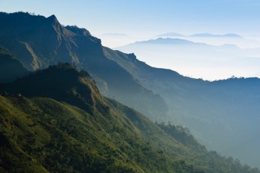 Morning Mist at Tropical Mountain Range, Chiangrai,Thailand clipart