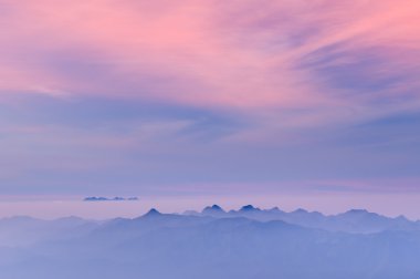 Morning Mist at Tropical Mountain Range at sunrise, Chiangmai,Thailand clipart