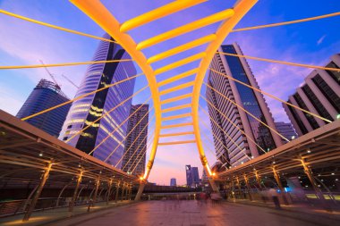 Sky bridge connection to Bangkok Rapid Transit Station, Sathon j clipart