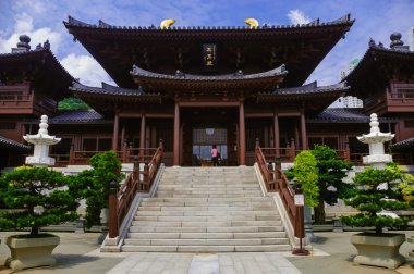 Chi lin Nunnery, Tang dynasty style Chinese temple, Hong Kong clipart