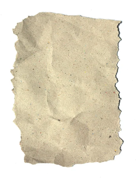 Textured recycled paper on white background — Stock Photo, Image