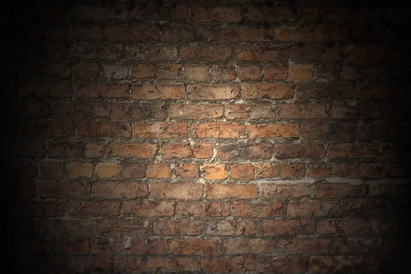 Kırmızı tuğla duvar düz eski — Stok fotoğraf