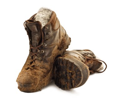 Muddy Trekking Boots clipart