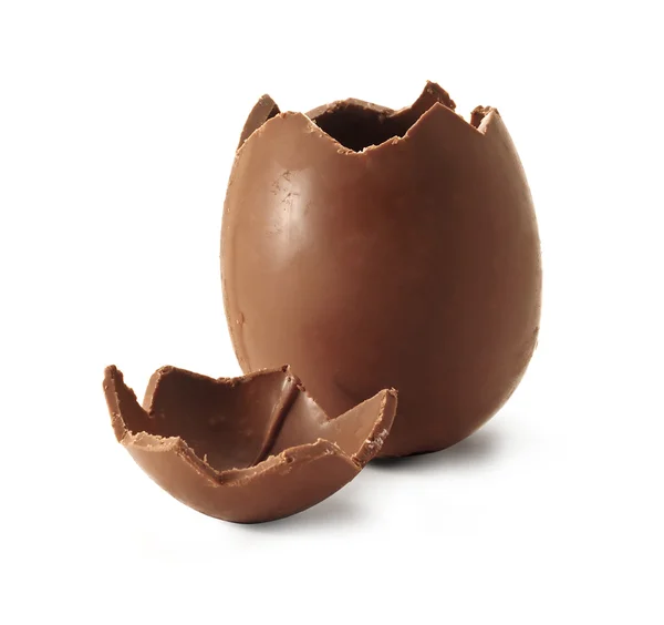 Σπασμένα σοκολατένιο αυγό του Πάσχα Royalty Free Φωτογραφίες Αρχείου