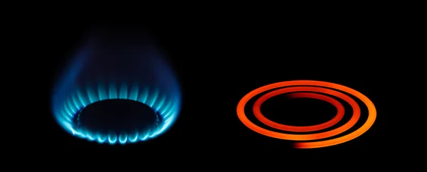 Типы газа и электроэнергии — стоковое фото