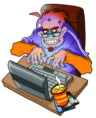 Mad internet user clipart