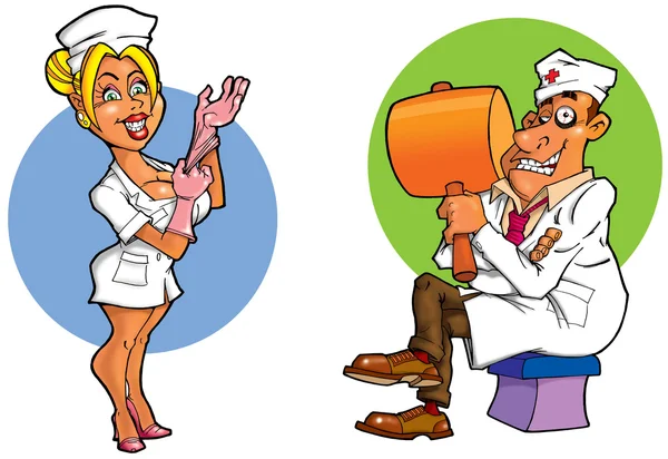 Comic doctors in uniform — Stock Photo, Image