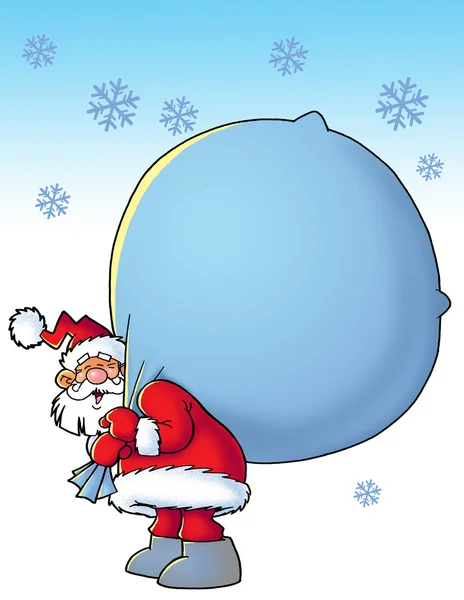 Santa med en säck — Stockfoto