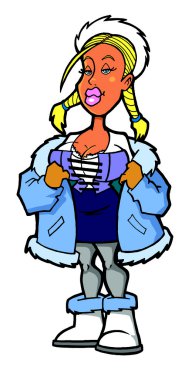 A girl in winter clothes clipart