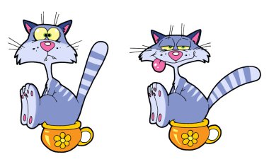 Cat's toilet clipart