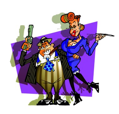 Gangster couple clipart