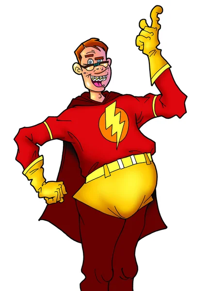 Komiks frajerem superbohatera — Zdjęcie stockowe