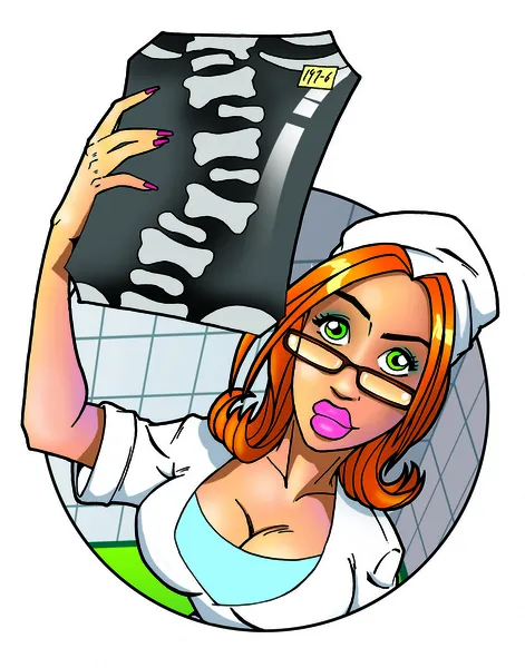 Female doctor holding x-ray — Stock Photo, Image