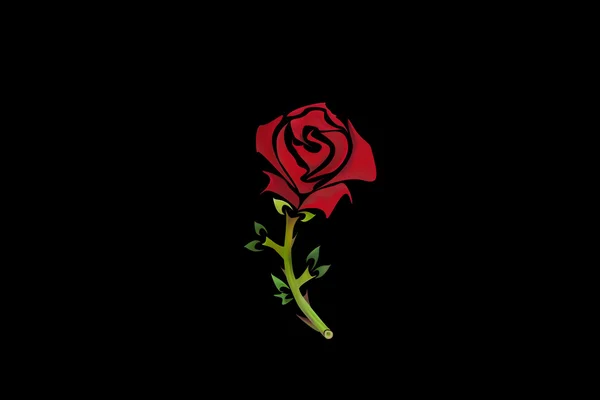 红玫瑰 — 图库矢量图片