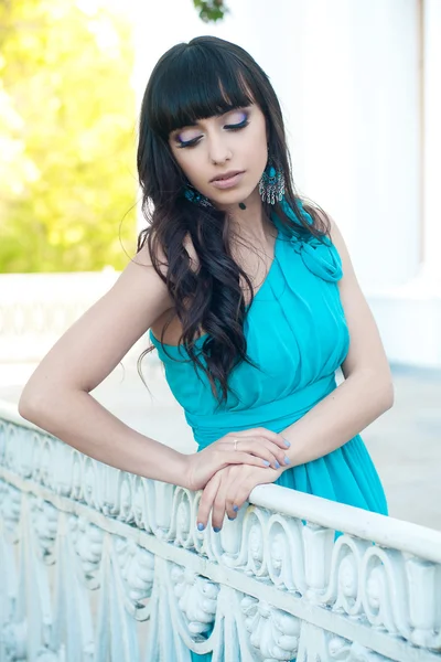 Woman in a blue dress 2 — Stock Photo, Image