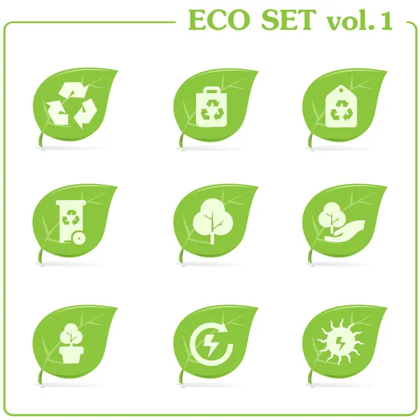 Conjunto de ícones de ecologia vetorial. Vol. 1 —  Vetores de Stock