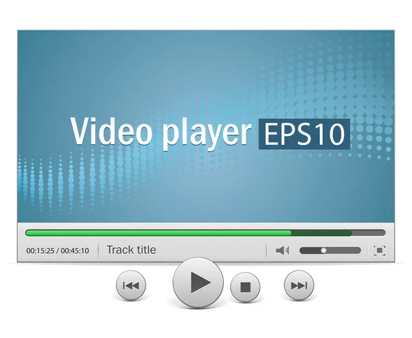Video player with icons — Stock Vector