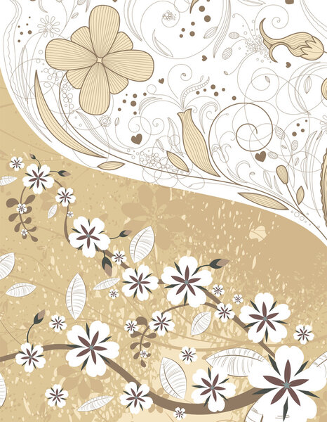 Grunge floral background